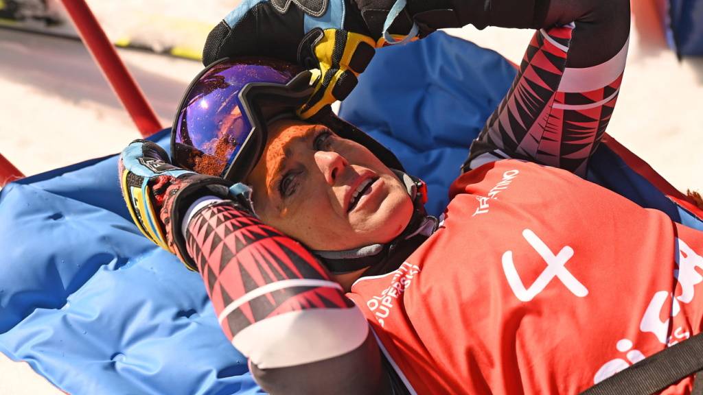 Federica Brignone nach ihrem Sturz am Donnerstag anlässlich der italienischen Meisterschaften