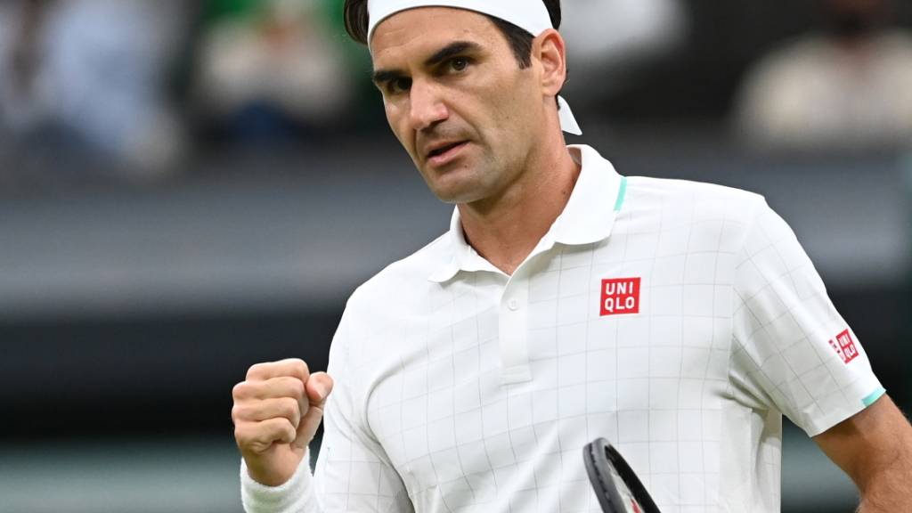 Entschlossen und spielfreudig: Roger Federer steht als ältester Spieler der Profiära in einem Wimbledon-Achtelfinal