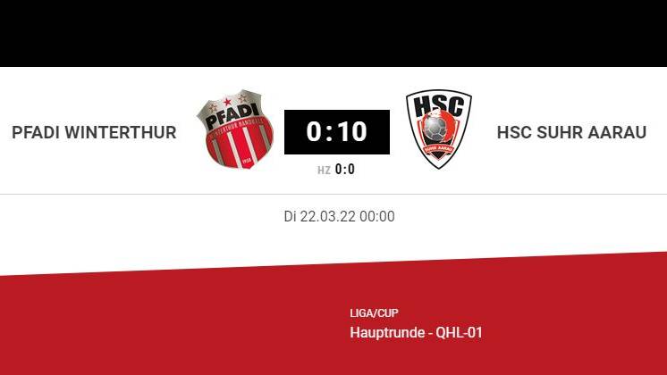 Screenshot Pfadi Suhr Aarau handball.ch