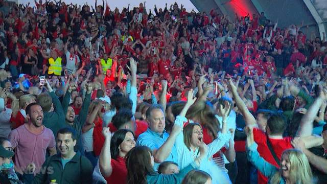 Schweizer Fans im Freudentaumel