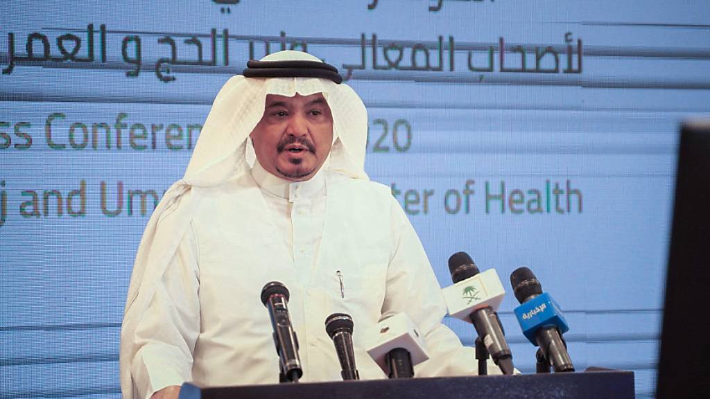 Mohammad Saleh Benten, Hadsch-Minister von Saudi-Arabien, spricht bei einer Pressekonferenz. Foto: -/Saudi Press Agency/dpa