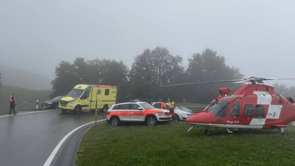 In Tschappina GR hat ein Stier einen Bauern angegriffen.