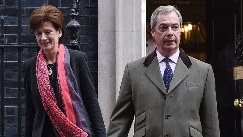 Diane James war nur kurze Zeit Nachfolgerin von Nigel Farage an der UKIP-Spitze. Wegen fehlender Unterstützung in der Partei legte sie ihr Amt nach nur 18 Tagen schon wieder nieder. (Archivbild)