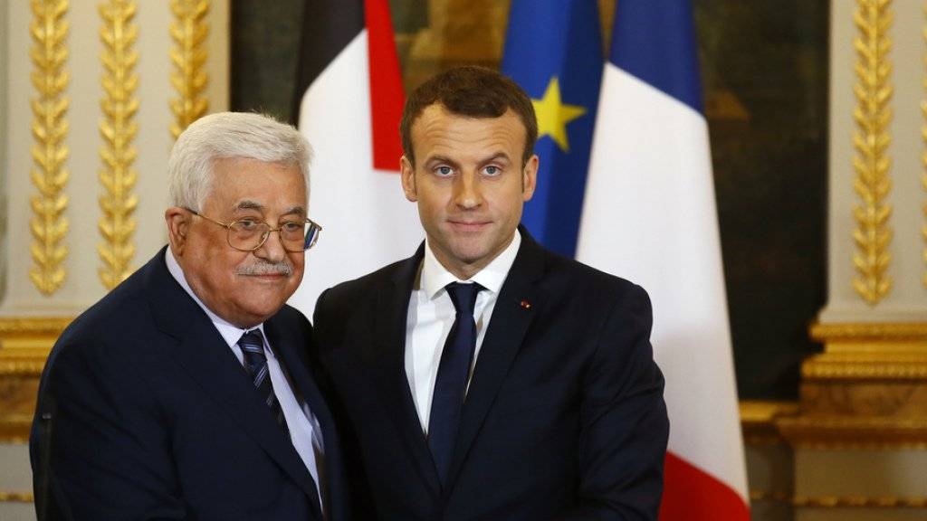 Sie sind sich einig in ihrer Kritik am Jerusalem-Entscheid der USA: Frankreichs Präsident Emmanuel Macron (rechts) und Palästinenserpräsident Mahmud Abbas bei einem Treffen in Paris.