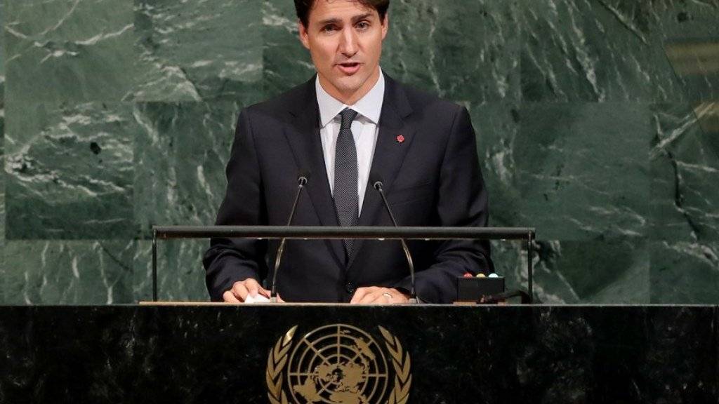 Kanadas Premierminister Justin Trudeau bei der UNO-Generaldebatte am Donnerstag in New York.