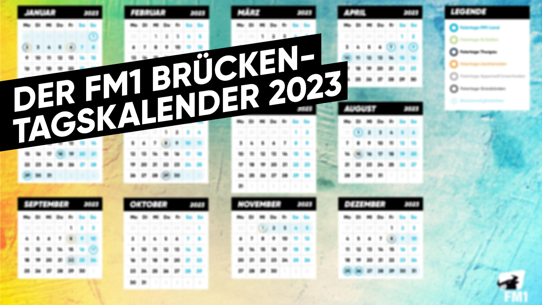 Der FM1 Brückentagskalender 2023