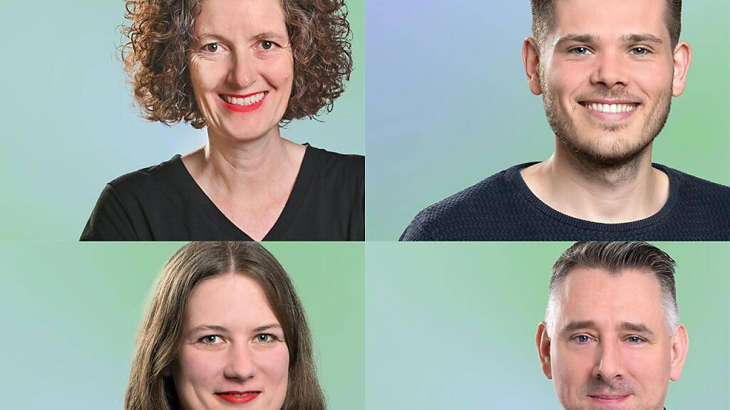 Ein gemischtes Co-Präsidium soll die SP Aargau leiten: Leila Hunziker und Rolf Schmid (obere Reihe) sowie Nora Langmoen und Stefan Dietrich stellen sich der Wahl.