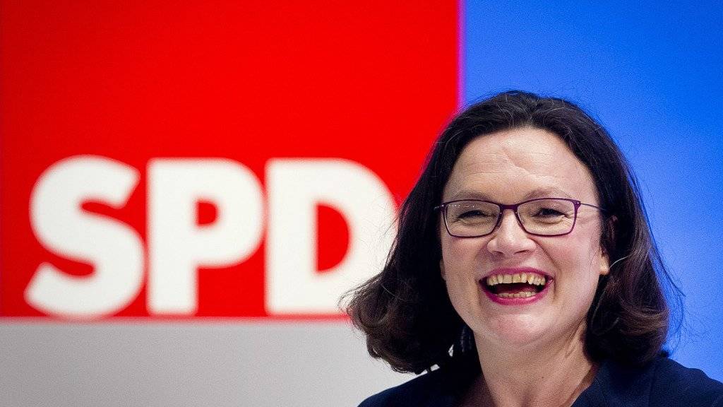 Andrea Nahles ist die neue Vorsitzende der SPD. Die 47-jährige Fraktionschefin erhielt 66,35 Prozent der Stimmen.