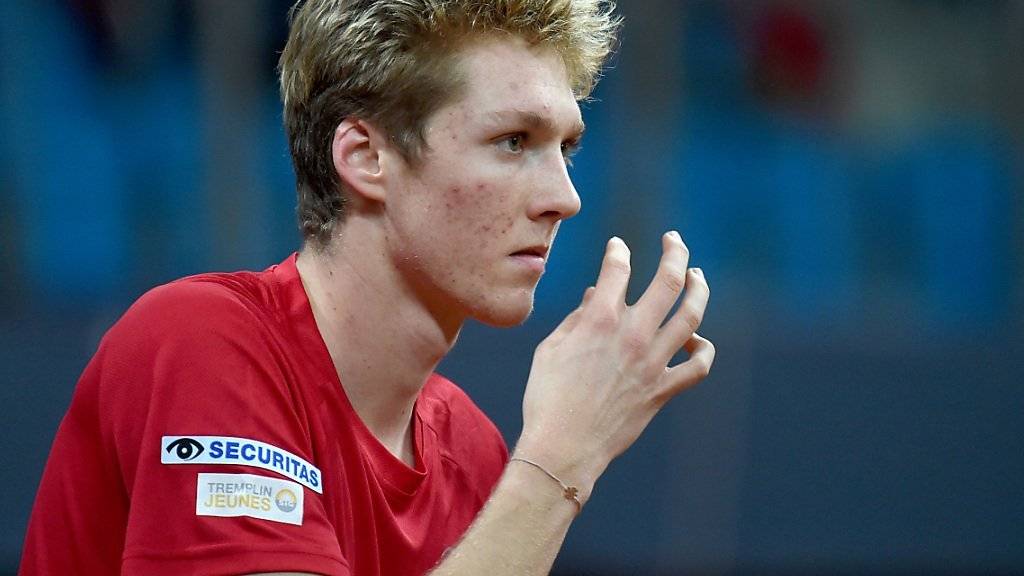 Niederlage beim Davis-Cup-Debüt: der 19-jährige Antoine Bellier