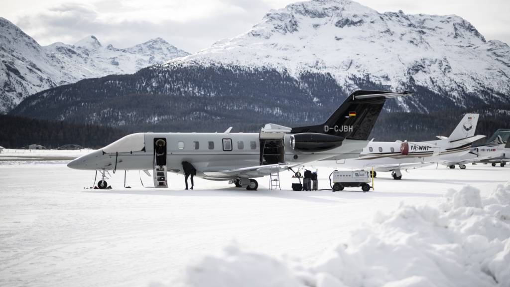 Der Flughafen Samedan GR erlebt während des WEF eine ruhige Woche