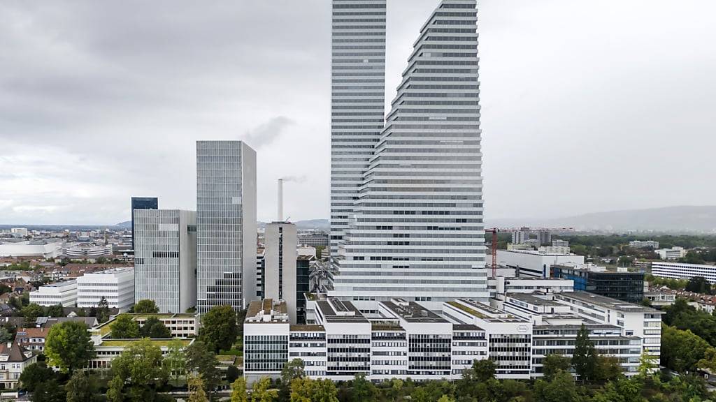 Drohnenaufnahme des Roche Areals in Basel: Der Pharmakonzern geht auf Einfkaufstour (Archivbild).