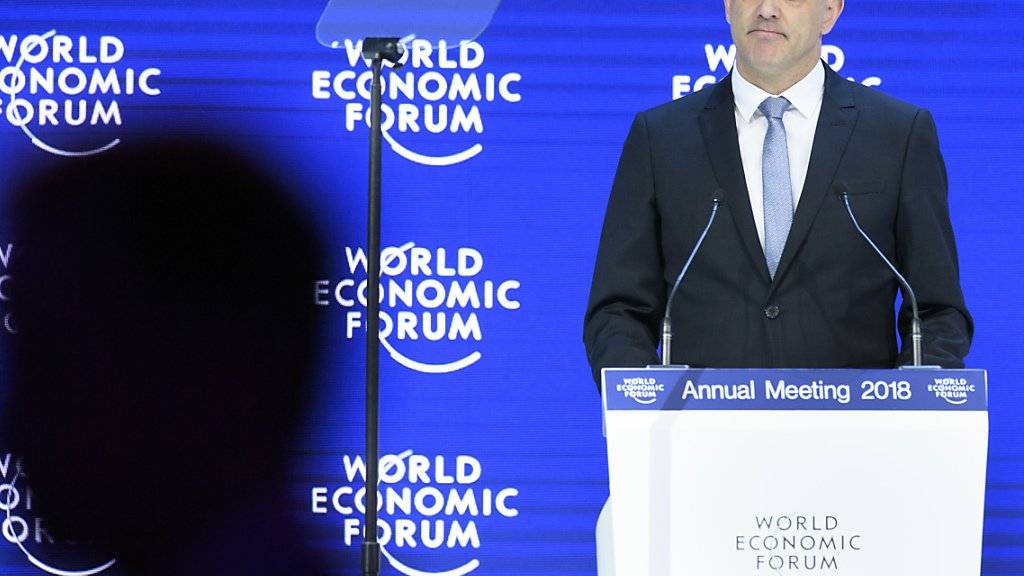 Bundespräsident Berset am WEF in Davos: Er hoffe, dass 2018 das Jahr der internationalen Zusammenarbeit und des Multilateralismus wird.