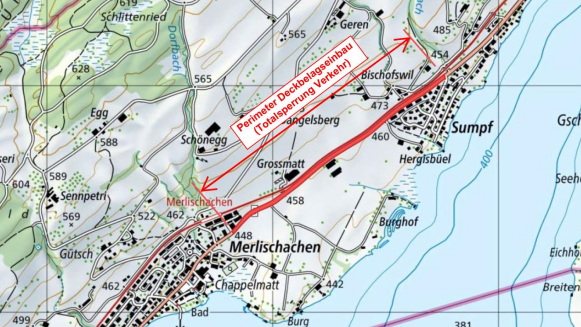 Sperrung Strasse Merlischachen