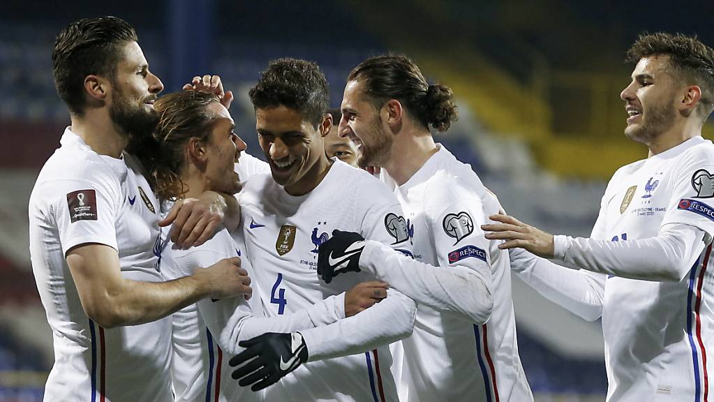 Antoine Griezmann sicherte Frankreich den Sieg gegen Bosnien-Herzegowina mit einem Kopfballtreffer