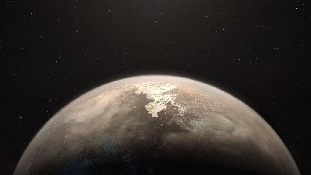 Der Exoplanet Ross 128 b hätte gute Voraussetzungen für Leben: Sein Zentralstern bombardiert ihn relativ wenig mit UV- und Röntgenstrahlung. (Illustration)