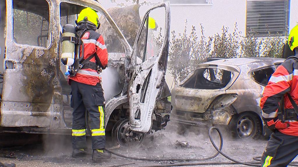 Märstetten (TG): Feuer zerstört Lieferwagen und Auto – Brandursache unklar