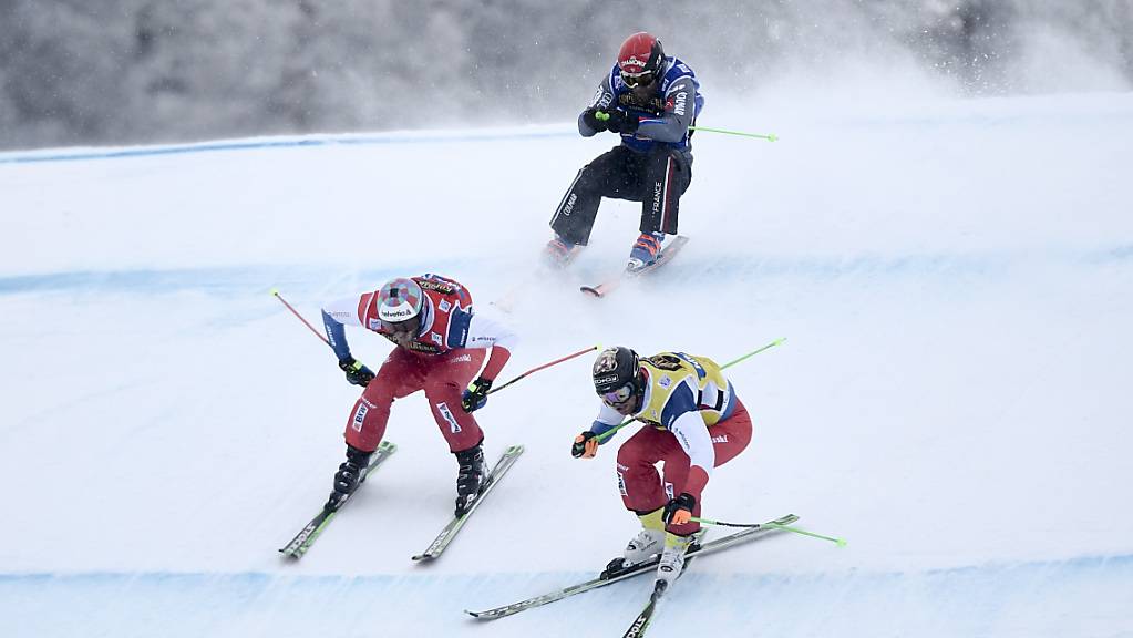 Alex Fiva (links) und Jonas Lenherr peilen in Idre Fjäll die erste WM-Medaille im Skicross im Schweizer Männerteam an.