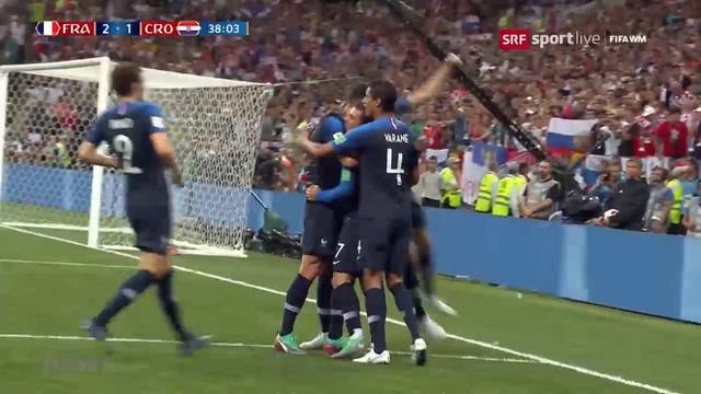 Les bleus gewinnen die Fussballweltmeisterschaft