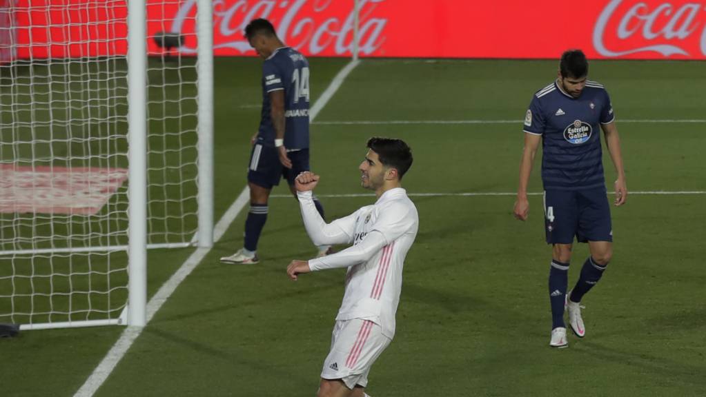 Real Madrids Stürmer Marco Asensio feiert beim 2:0-Sieg gegen Celta Vigo seinen ersten Saisontreffer.