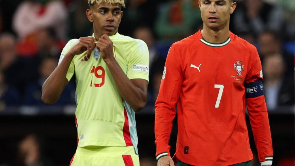 Wie im Juni 2025 beim Nations-League-Final in München kommt es auch im WM-Achtelfinal zum Generationenduell zwischen Lamine Yamal (links) und Cristiano Ronaldo