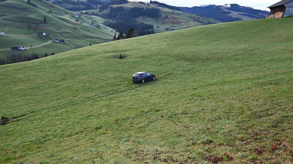 Am Steuer eingeschlafen und auf einer Wiese erwacht: Das ist einem Autofahrer in Hemberg SG passiert.