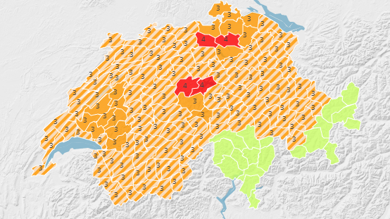 Gewitterwarnung in der Schweiz