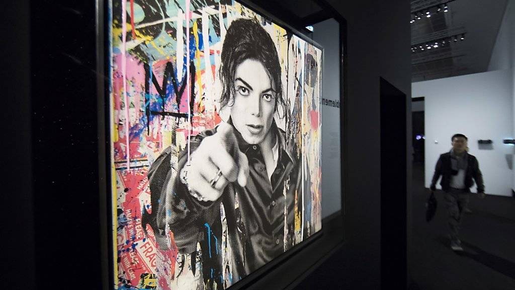 Michael Jackson in einer Darstellung des Künstlers Mr Brainwash: Das Gemälde ist Teil der Ausstellung «Michael Jackson: On the Wall», die das Grand Palais in Paris bis 14. Februar 2019 zeigt.