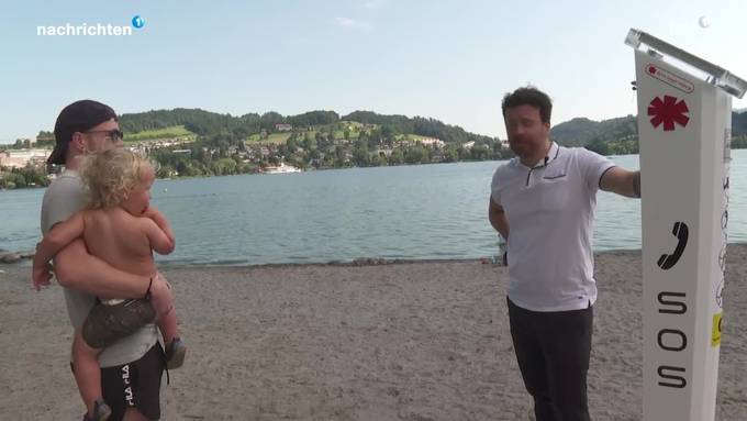 Reaktion Badegäste auf neue Notrufsäulen in Luzern