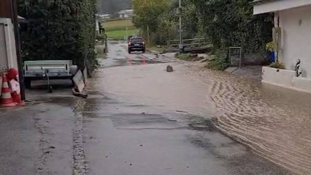 Bellacher Weiher tritt über die Ufer und flutet Meerschweinchen-Stall
