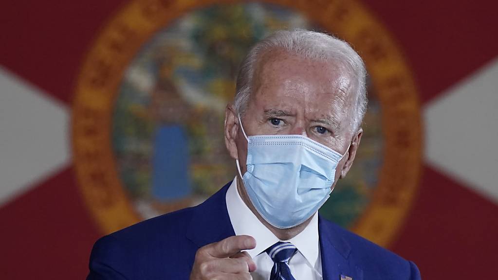 Joe Biden, Präsidentschaftskandidat der Demokraten, spricht bei einem Wahlkampftermin. Foto: Carolyn Kaster/AP/dpa