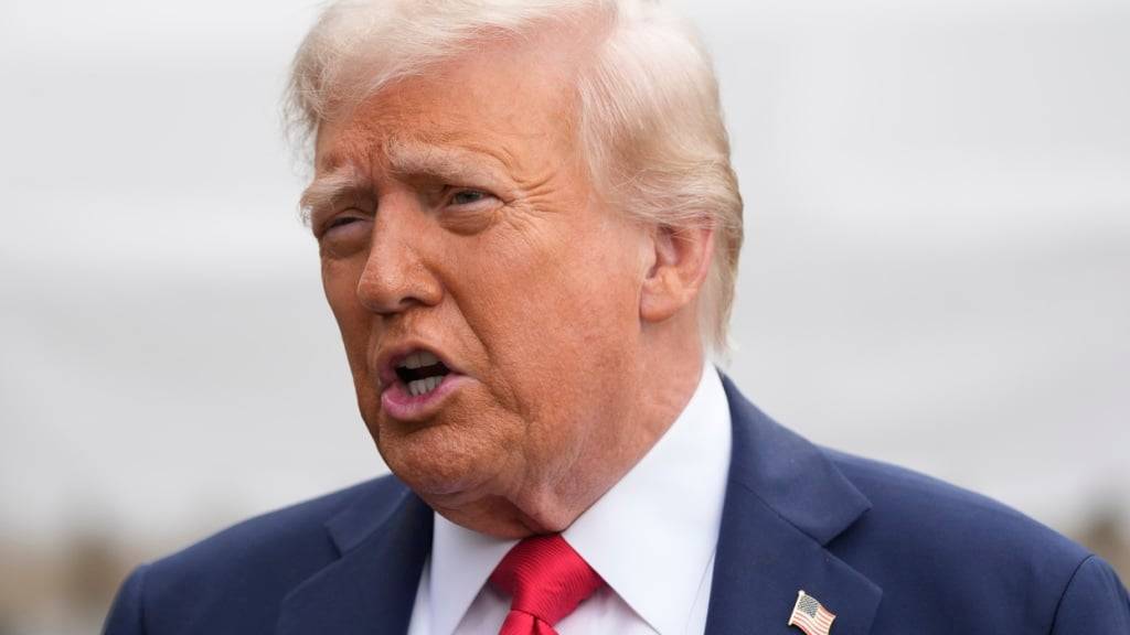 ARCHIV - US-Präsident Donald Trump spricht zu Medienvertretern. Foto: Mark Schiefelbein/AP/dpa