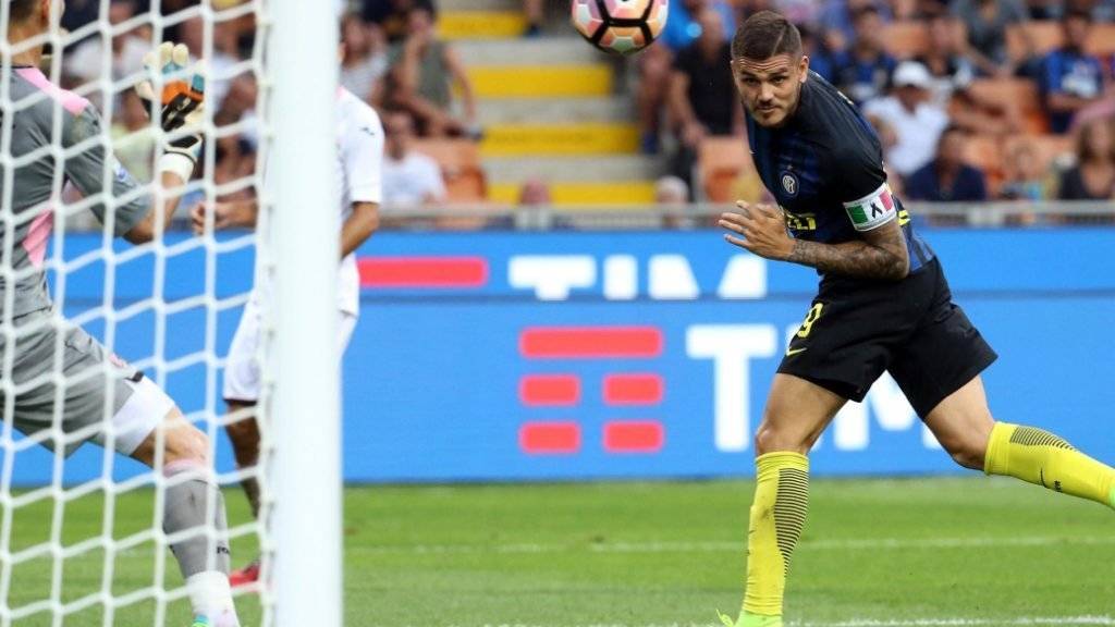 Der Argentinier Mauro Icardi schoss das erste Saisontor für Inter Mailand