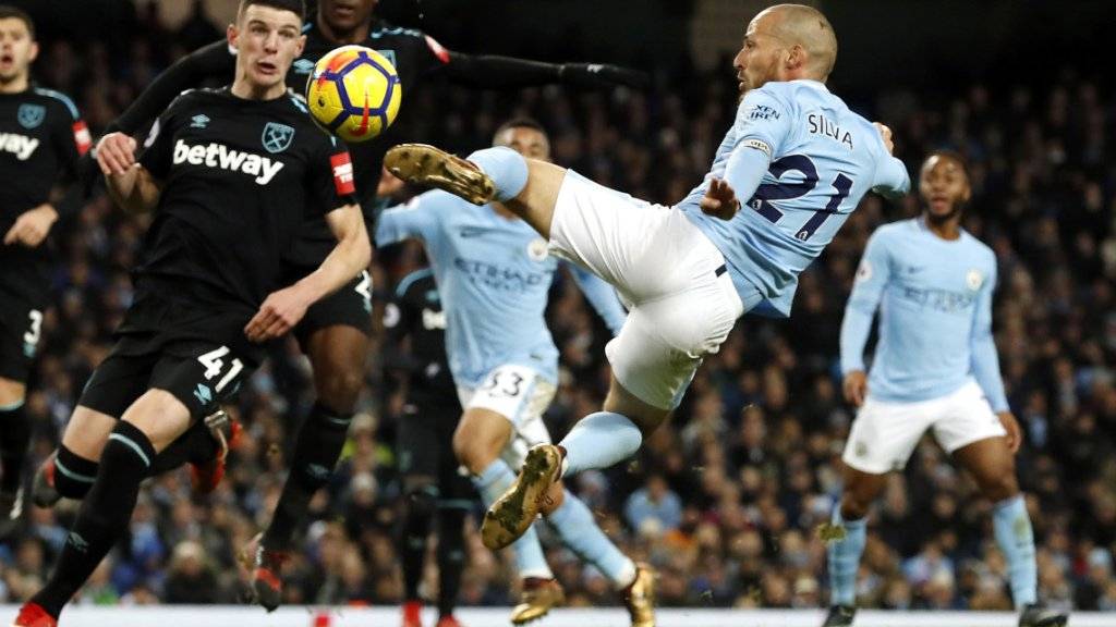 David Silva schoss Manchester City mit einer akrobatischen Einlage nach 27 Minuten in Führung