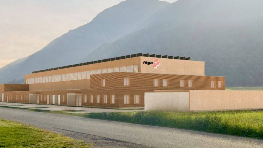 Der neue Hangar soll ein Engadiner Holzbau werden, indem ab 2027 die drei Helikopterbetriebe Rega, HeliBernina und Swiss Helicopter einziehen sollen.