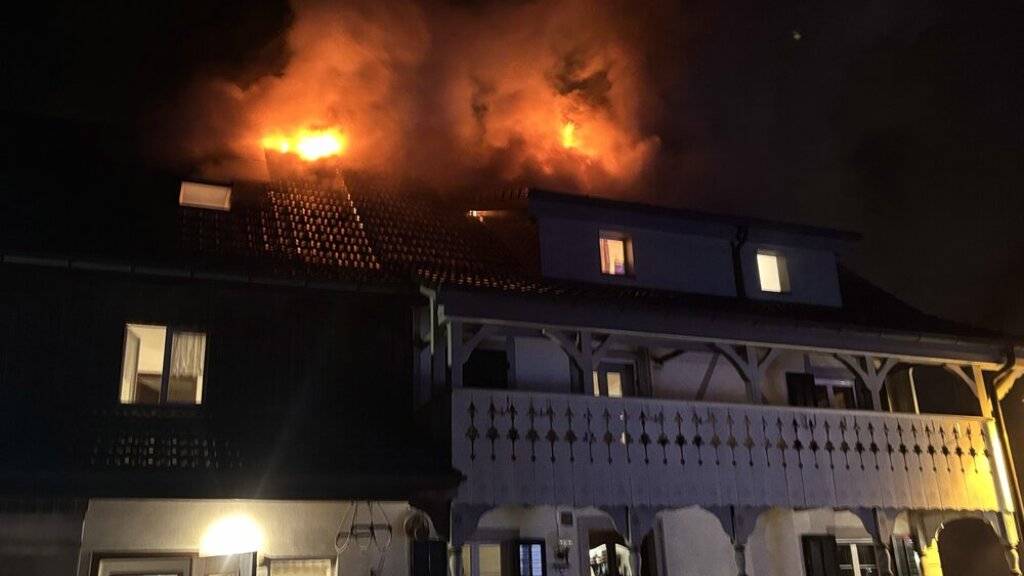 Die Feuerwehr rückte mit einem Grossaufgebot aus.