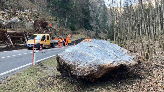 «Wir hatten Glück im Unglück» – 10-Tonnen-Fels donnert auf Strasse