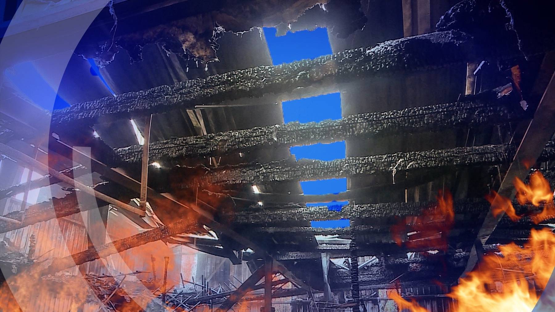 Grossbrand: In Mumpf fiel eine Lagerhalle den Flammen zum Opfer 
