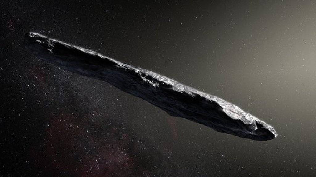 Künstlerische Darstellung des interstellaren Asteroiden «Oumuamua».