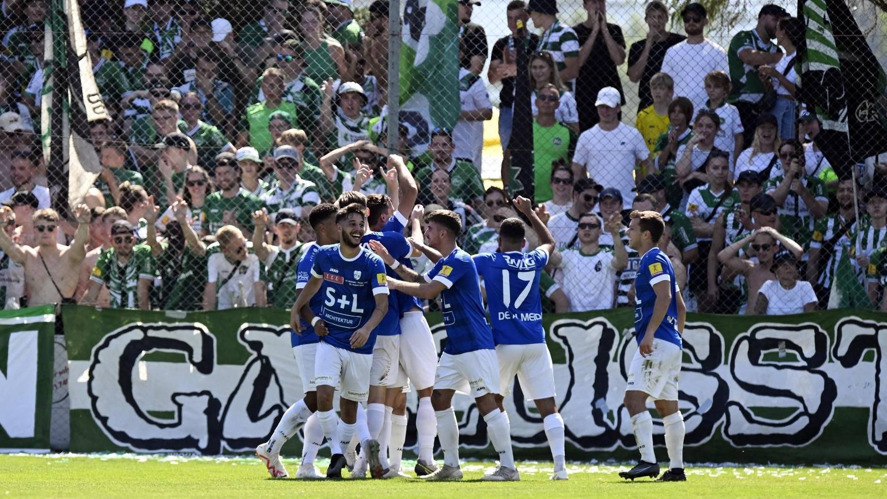 Jubel beim FC Widnau: Der 2. Liga-Klub erzielt gegen die Espen ein Tor.