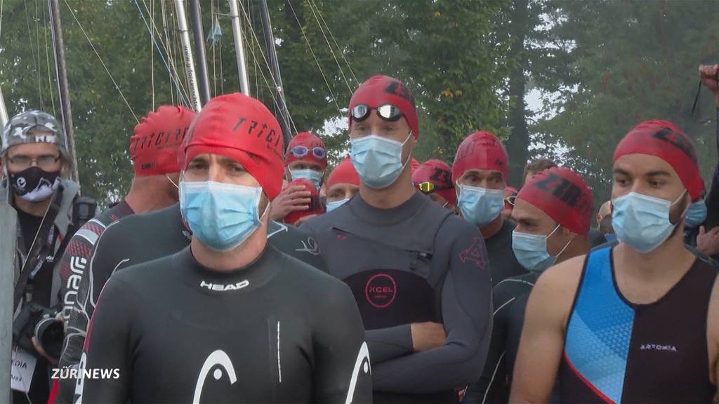 Maskierte Sportler treffen sich zum 31. Uster Triathlon
