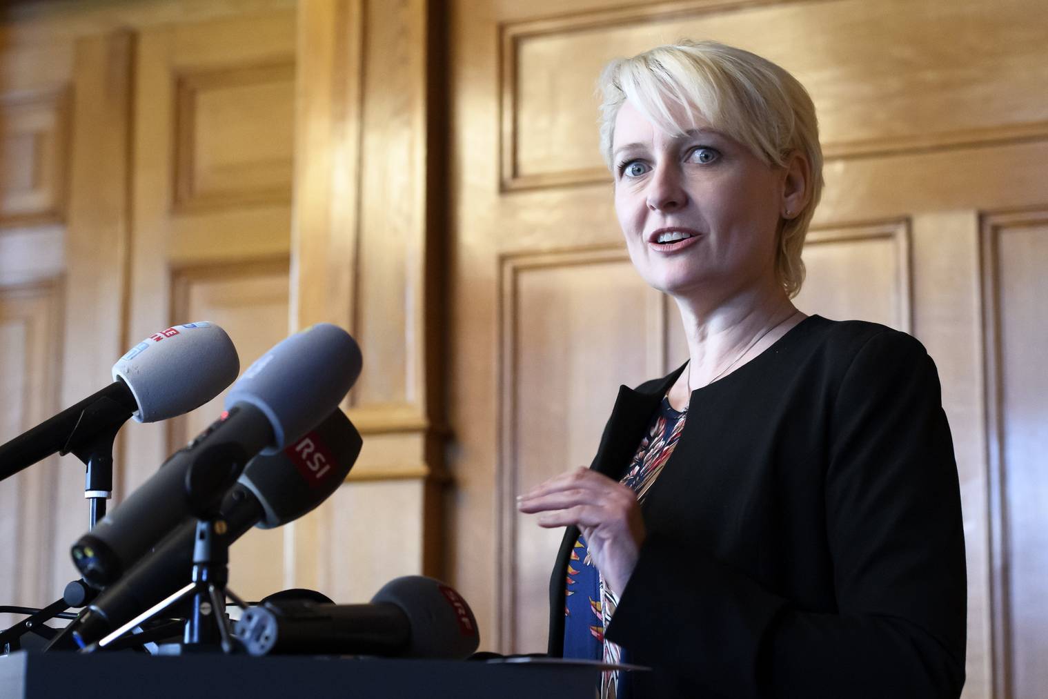 Im Namen des Büros des Nationalrats sprach Nationalratspräsidentin Isabelle Moret (FDP) am Freitag zu den Medien.