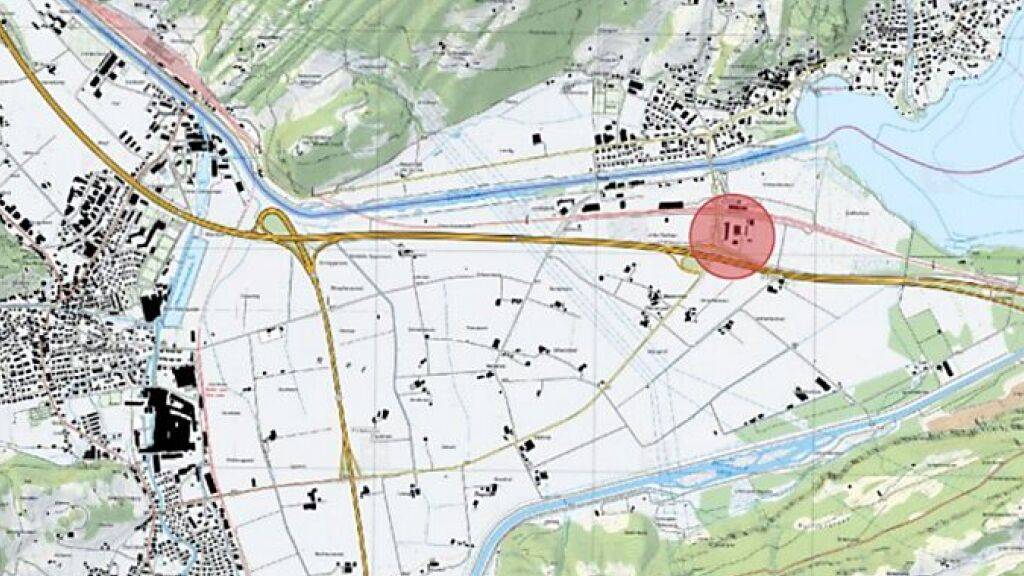 Der Standort für den Neubau eines Kantonsgefängnisses in der Biäsche bei der Autobahn.
