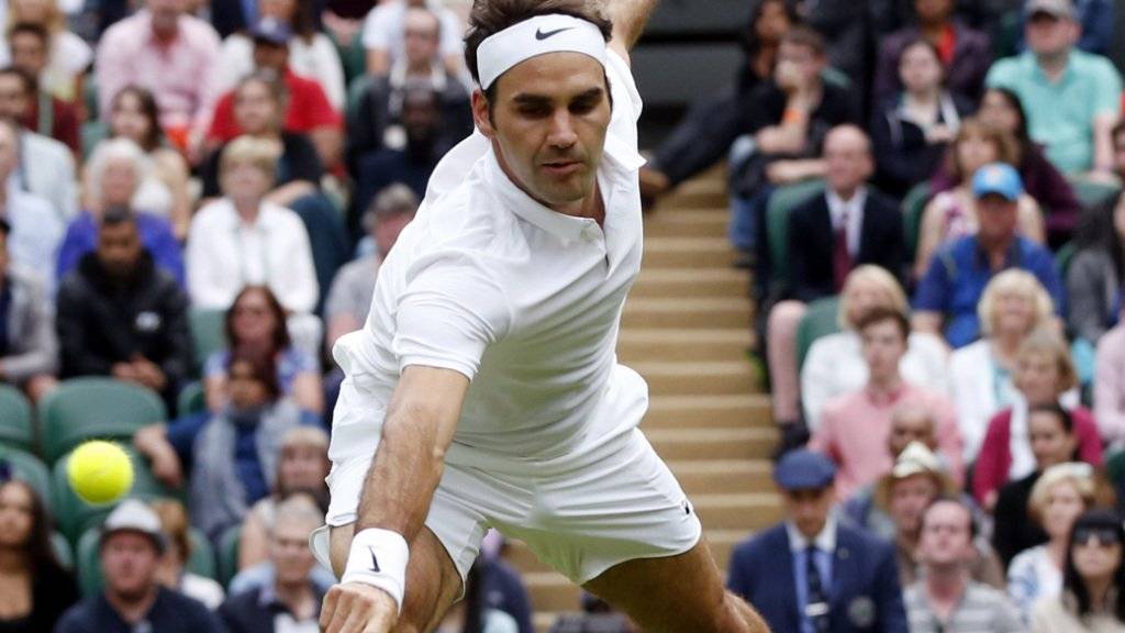 Ziemlich gefordert: Roger Federer steht in Wimbledon in der 2. Runde