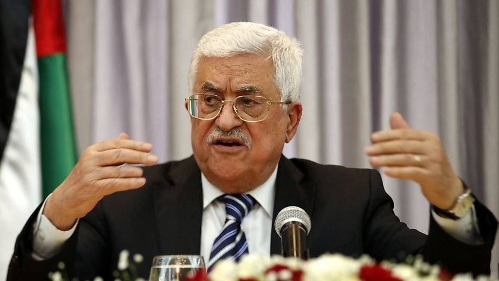 Palästinenserpräsident Abbas: "«Wir strecken Israel unsere Hand entgegen, trotz aller Probleme.»