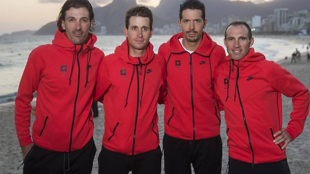 Das Schweizer Quartett um Fabian Cancellara (links) gehört im olympischen Strassenrennen nicht zum engsten Favoritenkreis