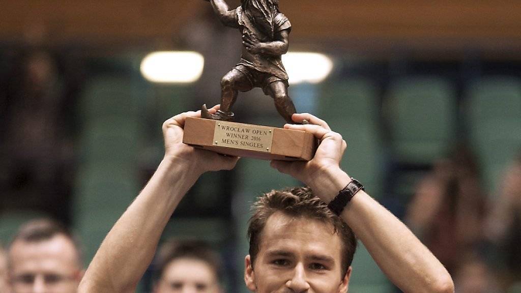Erster Turniersieg seit 2009: Marco Chiudinelli mit dem Pokal im polnischen Wroclaw