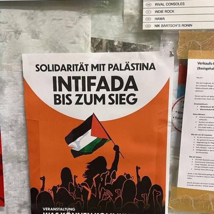 Flyer rufen zu Pro-Palästina-Demo an Zürcher Unis auf