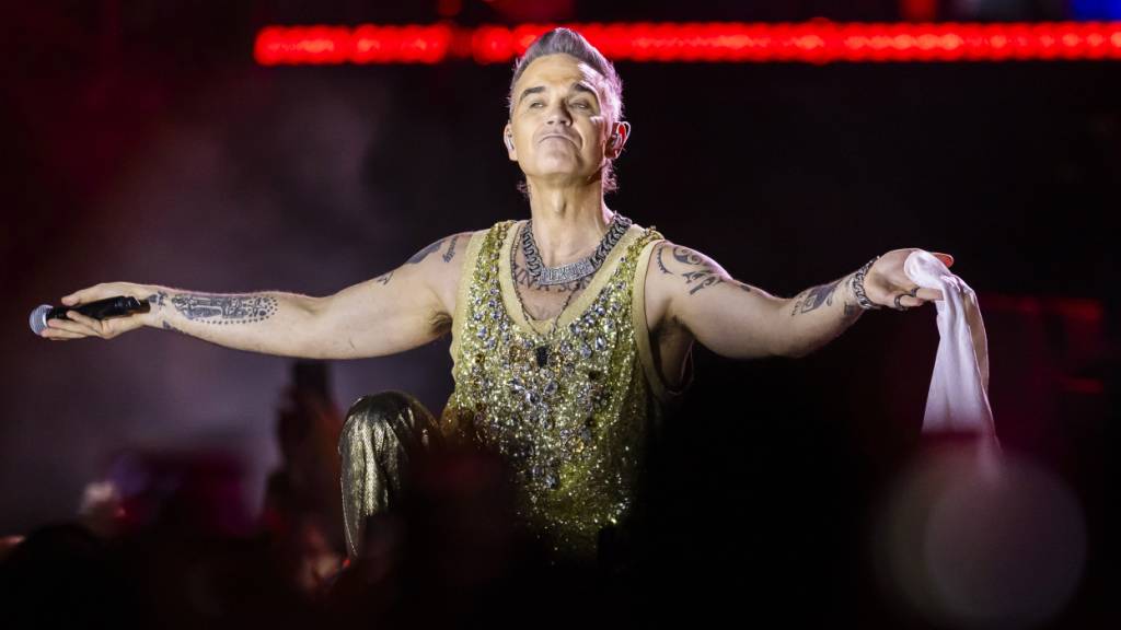 Robbie Williams bei seinem Auftritt am Zürich Openair im August, 2023. (Archivbild)