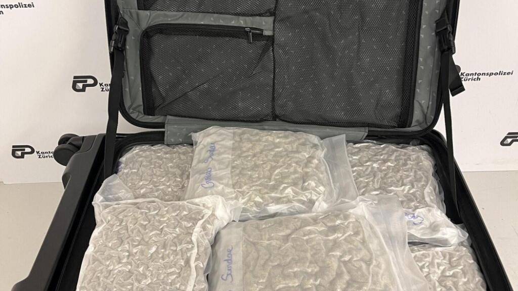 Am Flughafen Zürich verhaftete die Kantonspolizei Anfang Woche zwei mutmassliche Drogenkuriere. Das Cannabis war in luftdichten Beuteln verpackt.