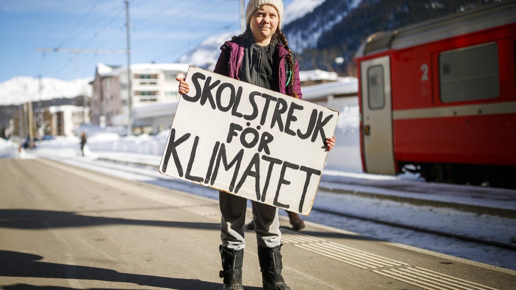 Aushängeschild der geplanten Winterwanderung im Vorfeld des Weltwirtschaftsforums ist die schwedische Klimaaktivistin Greta Thunberg.
